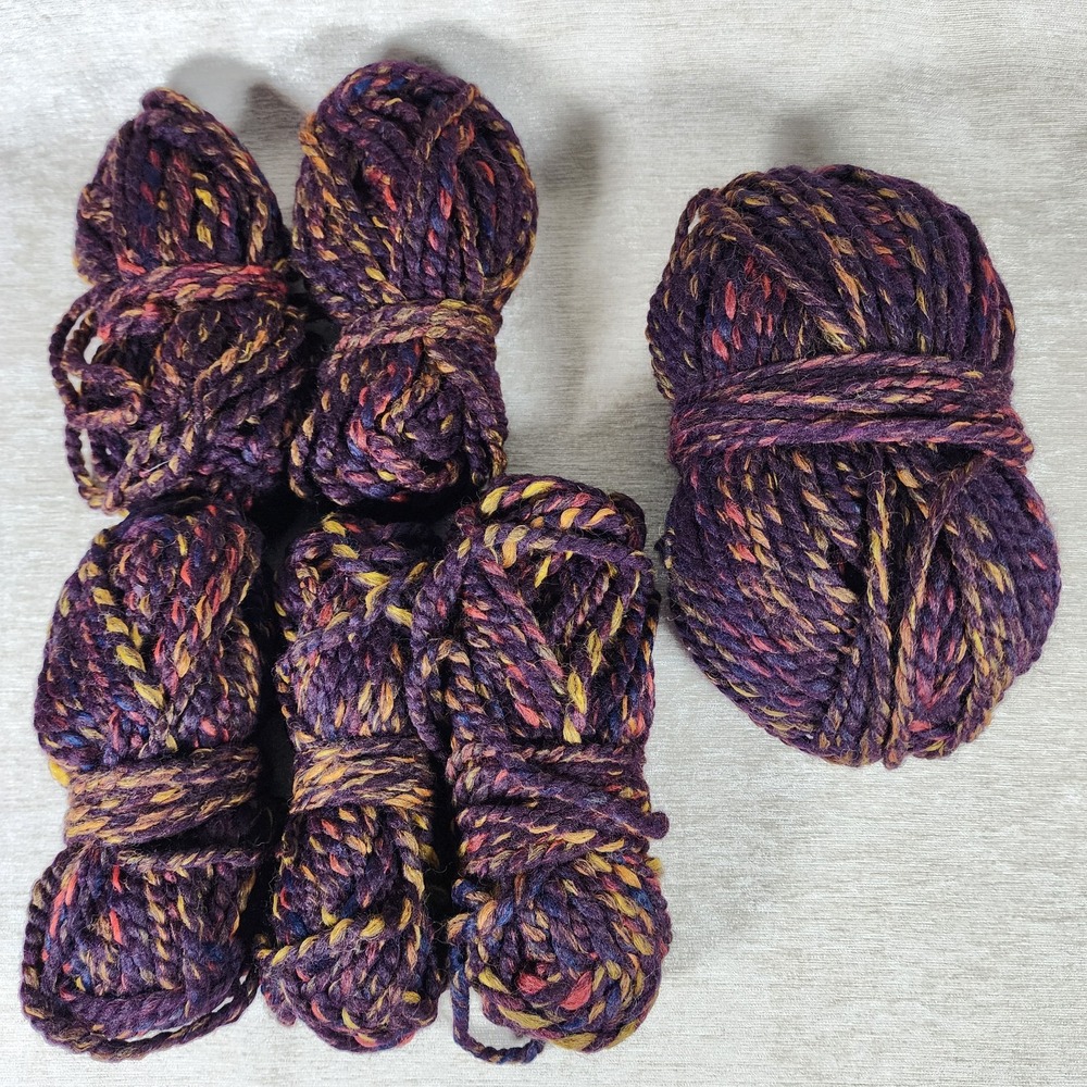 Lion Brand Wool-Ease Thick & Quick Variegated Yarn Harvest Lot Of Half Skeins